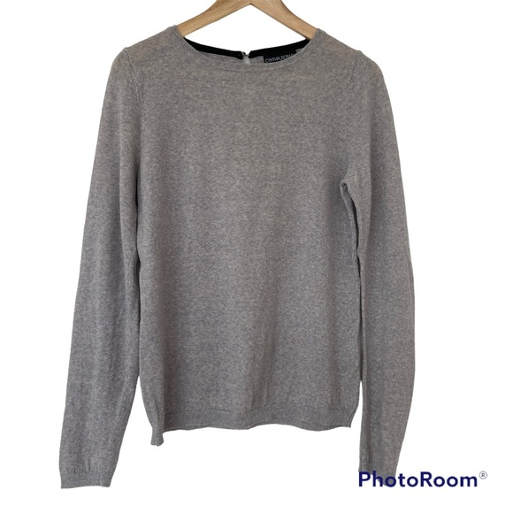 Cynthia Rowley Sweaters - CYNTHIA ROWLEY 100% EXTRA FINE MERINO WOOL LIGHT GREY CREW NECK SWEATER, MEDIUM